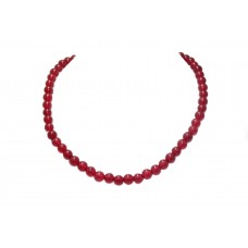 Single Line natural red onyx gemstone 8 MM beads string necklace 18.5" C 386